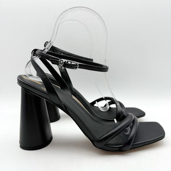 SAM EDELMAN Womens Kia Sandals Size 8 M Black Block Heel Strappy Leather NIB - Picture 4 of 13